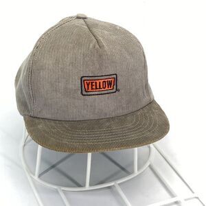 Yellow Embroidered Logo on Vintage Stylemaster USA Snapback Hat Corduroy (H11)